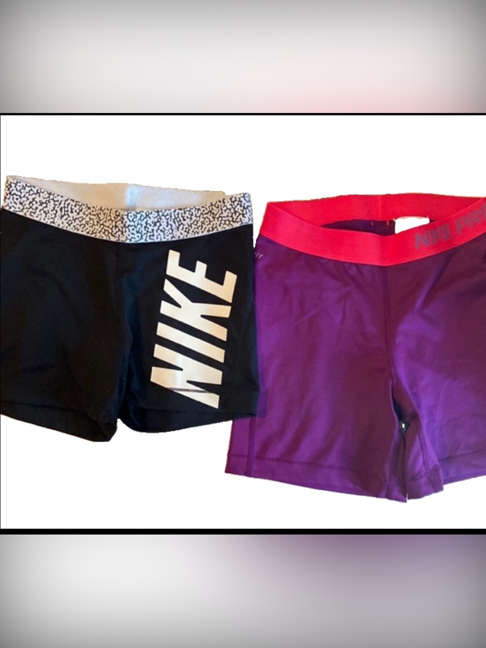 Nike Pro Compression Black Purple Shorts, Size Small